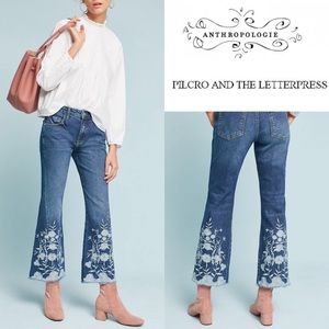 Anthro Pilcro High-Rise Cropped Flare Jeans